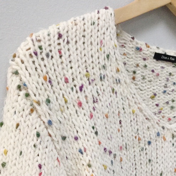 {LAST1} Chenille Rainbow Confetti Fuzzy Sweater - Picture 3 of 3